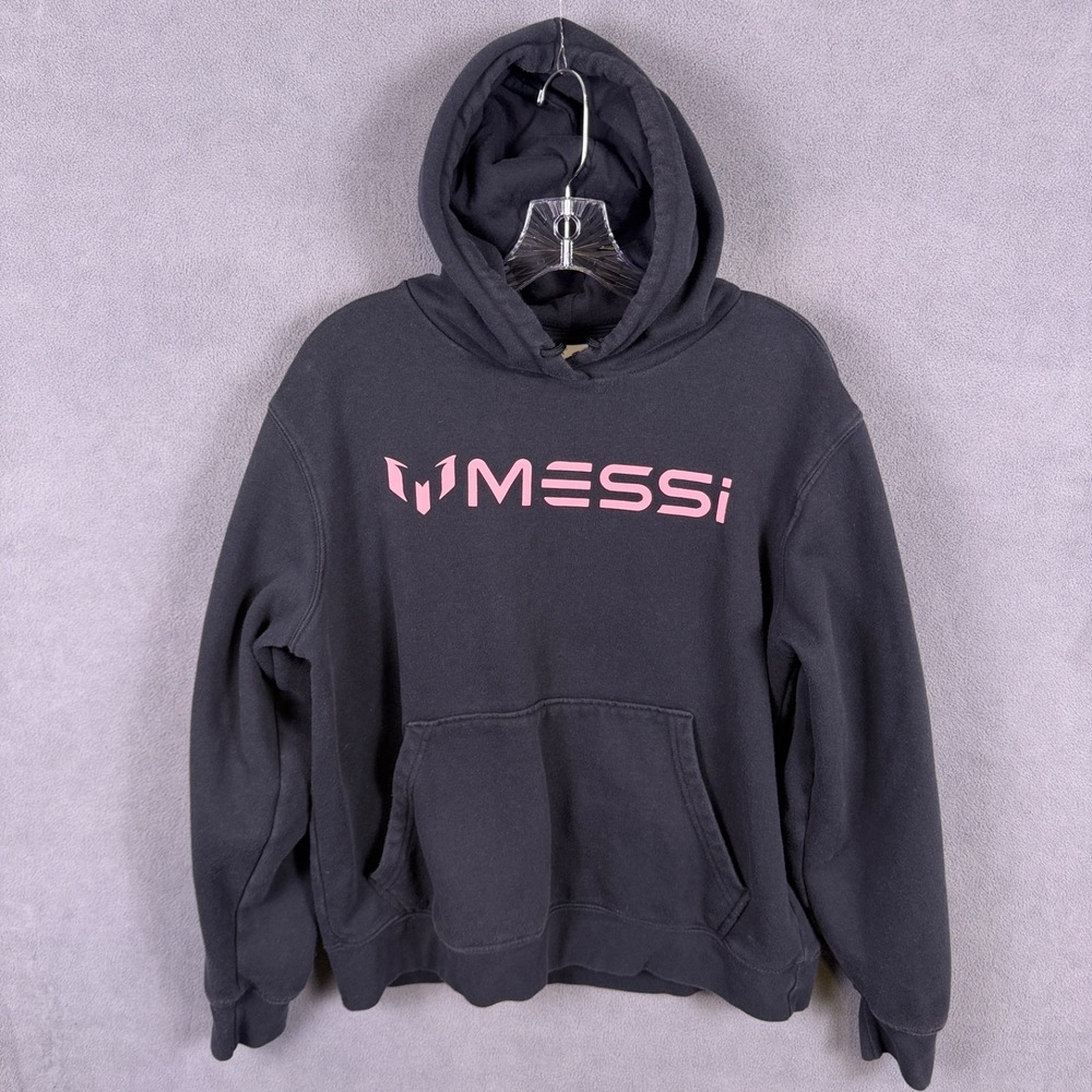 Messi‎ Men's Black Messi Hoodie Pink Logo Size Small Soccer Read!